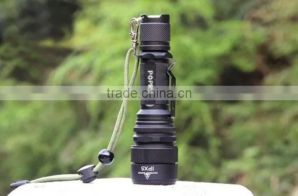 S16 IPX5 Waterproof 18650 Rechargeable 400lumens T6 LED High Power Police Security Led Flashlight