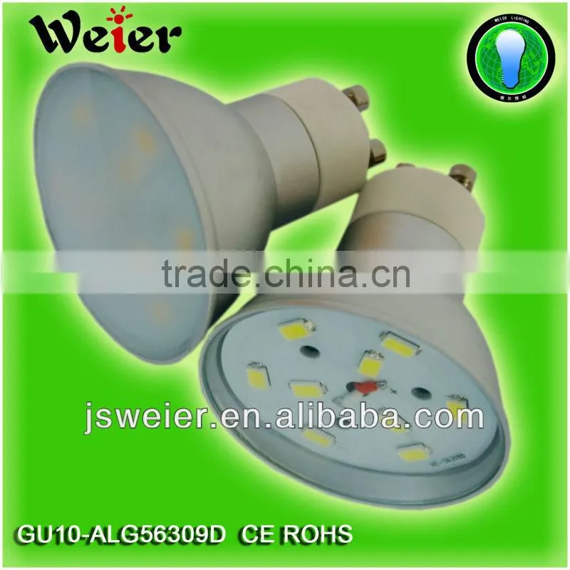 9 smd led bulbs gu10 white 6400k