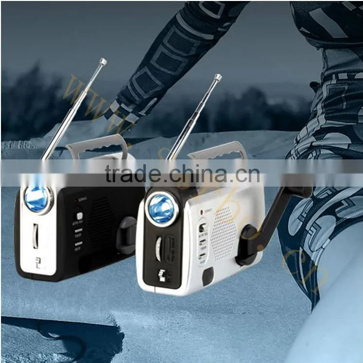 2016 Multifunctional Emergency Dynamo Self Powered FM/WB Radio, Flashlight,Powerful Cell Phones Charger