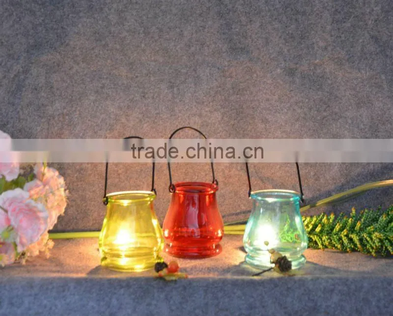 hand painting hanging glass candle holder