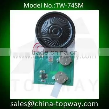 Light sensor activated sound module for gift box or greeting card