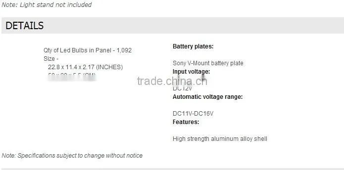 CAME-TV 1092D Daylight LED Video Panel light Studio Film lighting