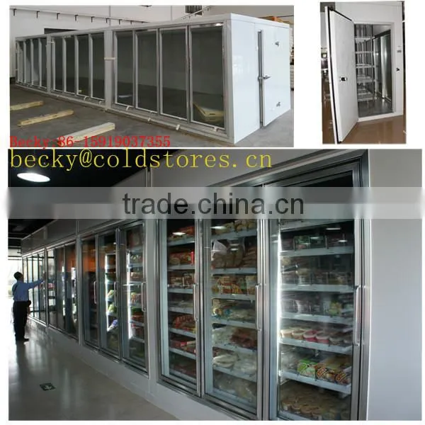 polyurethane insulation glass door cold storage