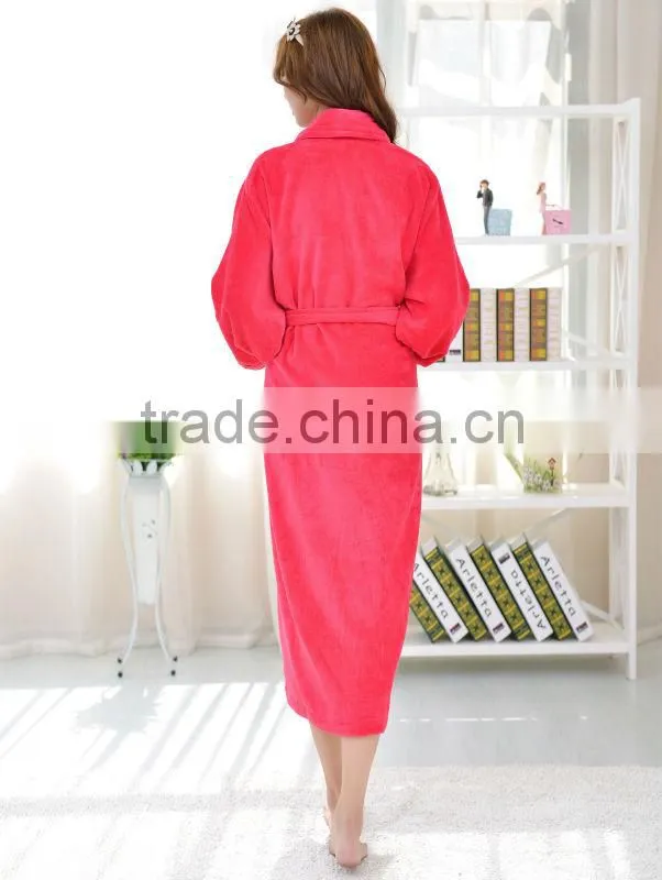 Cheap cotton velour mature women sleepwear bathrobe