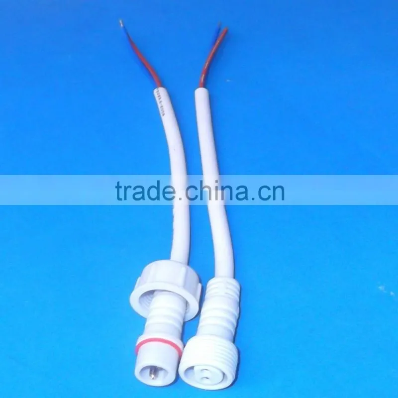 2 pin Electrical male to female plug and socket waterproof IP67 connector for LED