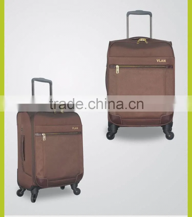 Copy nylon fabric trolley luggage set with cheap price free sample luggage