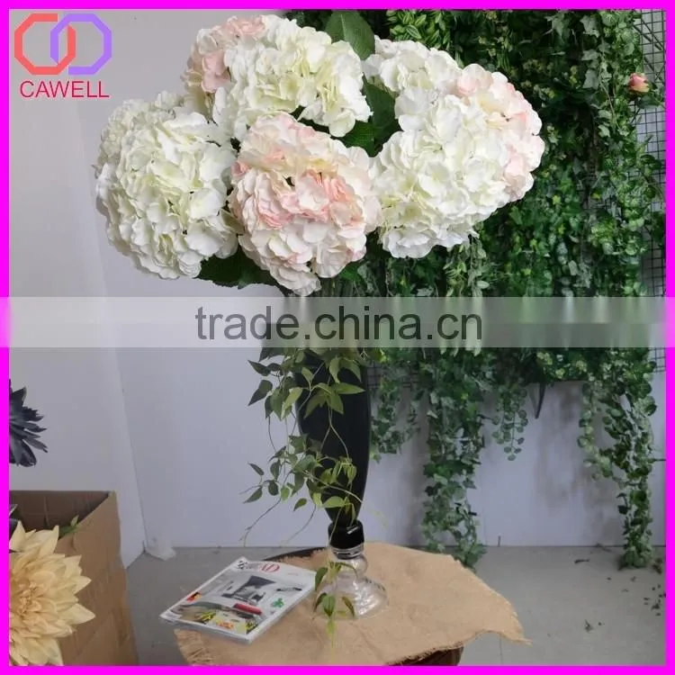 white hydrangea fabric flower