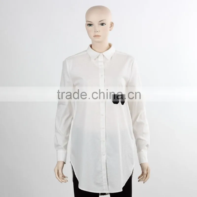 ladies office shirt design uniform shirt with white bow qhirt long sleeve business suit woman shirt