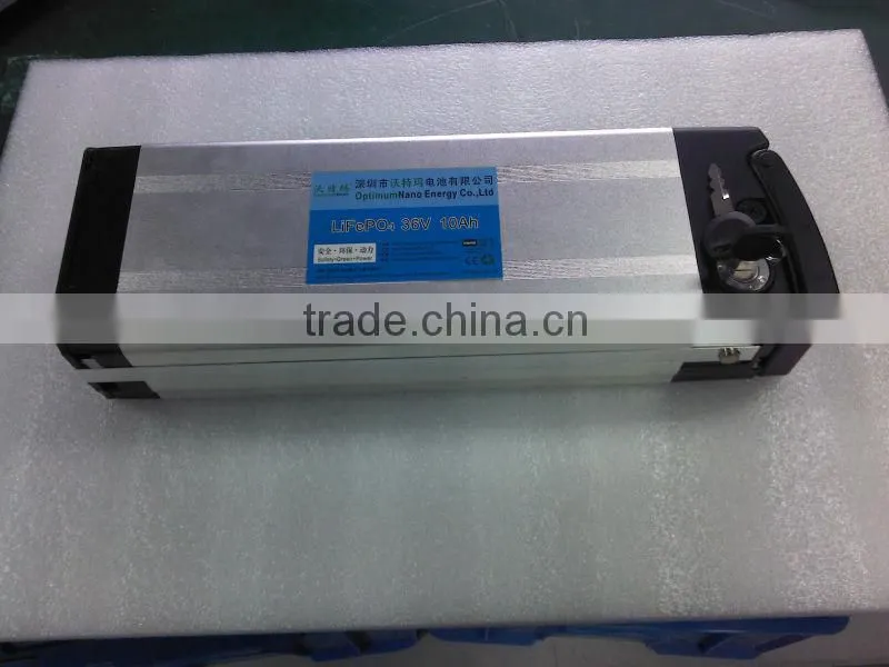 deep cycle life 36v 10ah Aluminum case electric bike battery