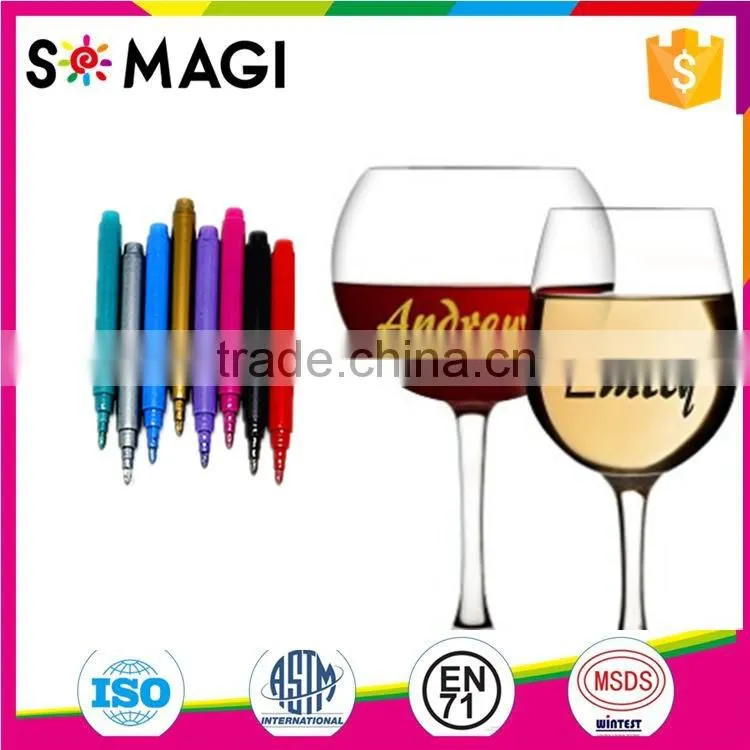 Multi-colors Available Party Use Wine Glass Writer No Smearing And Fast Dry Ink