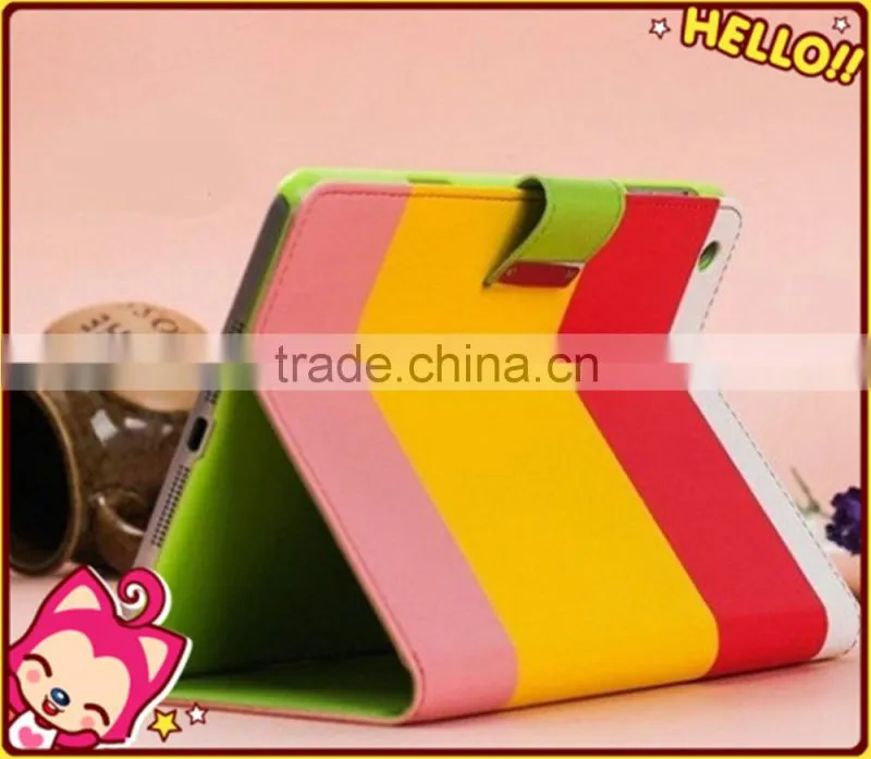 Rainbow Colorful Wallet Leather Case Cover for iPad mini