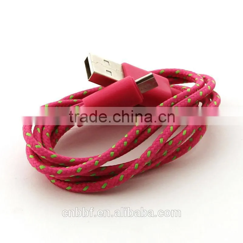 Braided Fabric 1 Metre 3 ft Micro-USB Charger Cable For Samsung Nokia LG