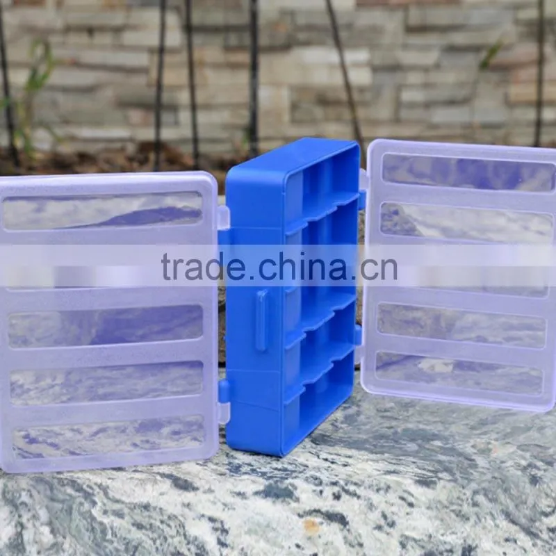 12.8 * 10 * 3.7cm Double Sided Transparent Visible Plastic Fishing Explosion Hook Set Box 10 Compartments