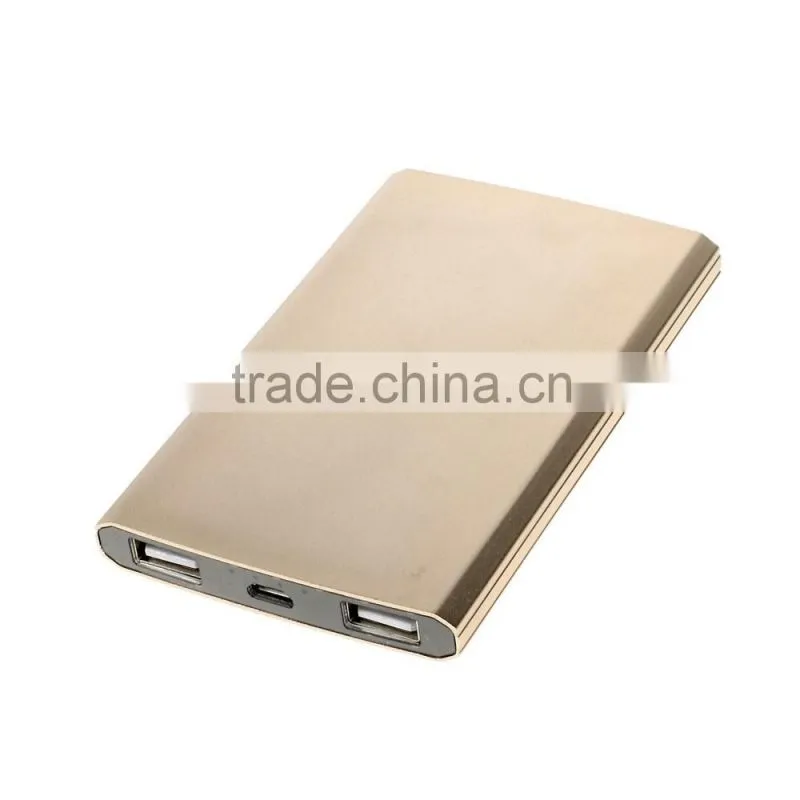 6000mAh Metal Power Bank Charger Dual USB Output Shake Control for iPhone/for Samsung/for Sony/for HTC/for Xiaomi