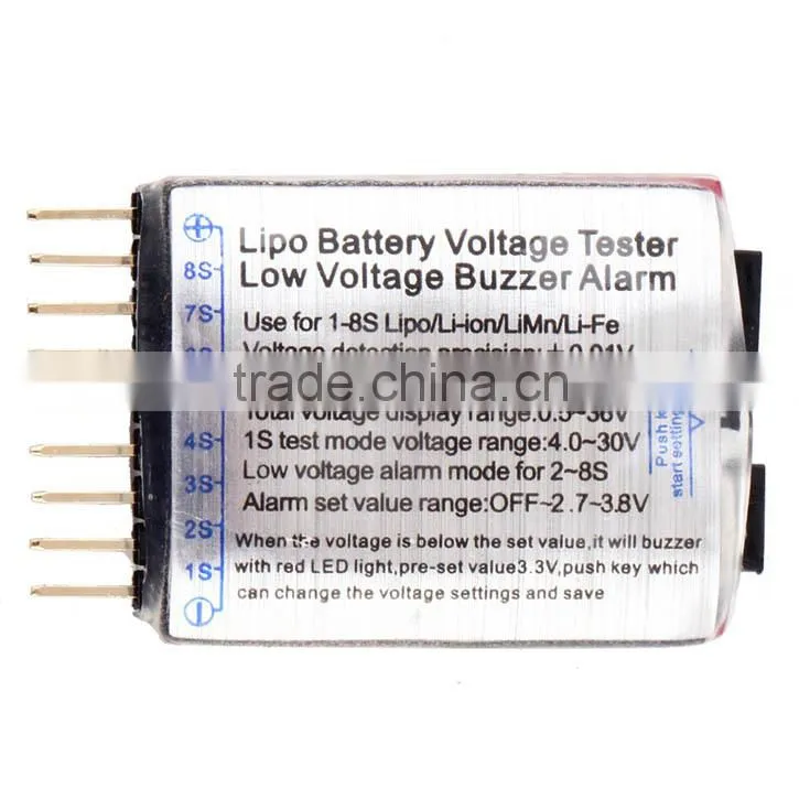 1-8S Lipo/Li-ion/Fe Battery low voltage alarm
