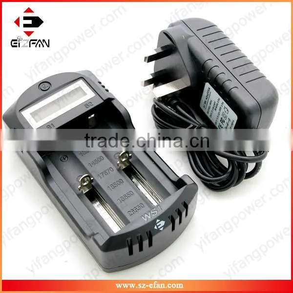 battery charger 2014 Popular WS1 LCD universal 2 slots charger with UK plug