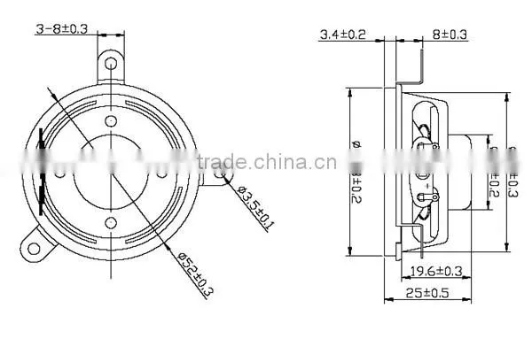 With mounting holes paper round rohs speaker