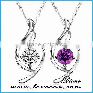 2016 fashion Heart Shape silver pendants Lady pendant 925 silver necklace