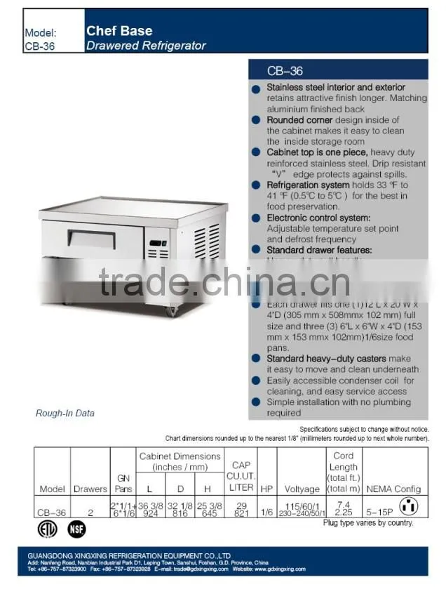worktop cook stands, commercial refrigerator_CB-36