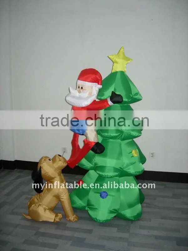 inflatable Christmas tree with santa