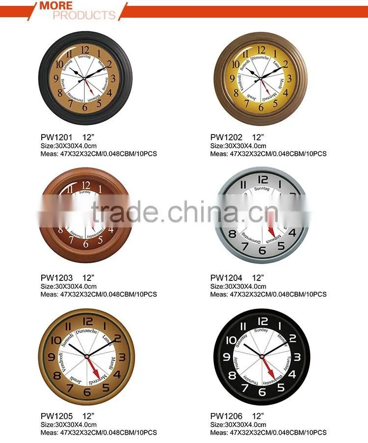 New product hot sell plastic wireless doorbell wall clock