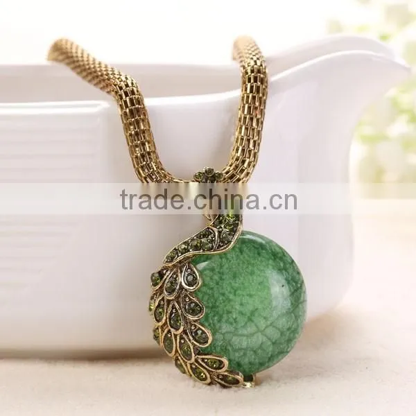 Fashion Peacock Design Gold Alloy Necklace