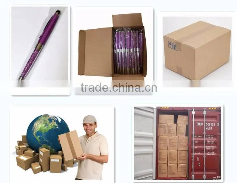 Promotional crystal pen with crystal flower shape pendant promtional gift