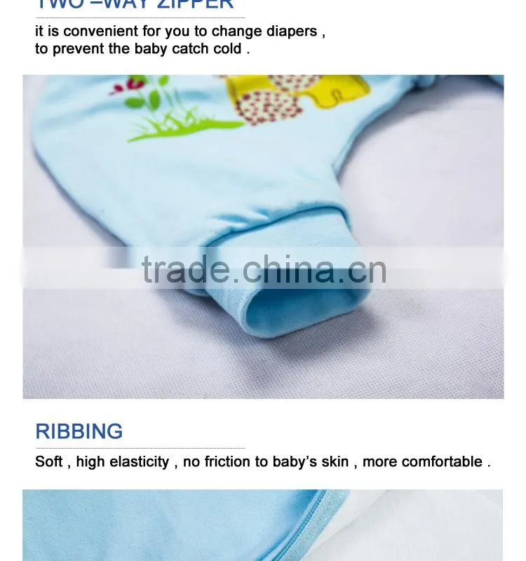 100% cotton anti kicking infant child foot sleeping bag thick filling for autumn and winter pink style