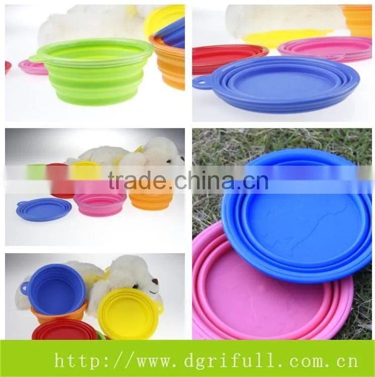Custom colourful Silicone Pet Dog bowl Collapsible Travel Bowl