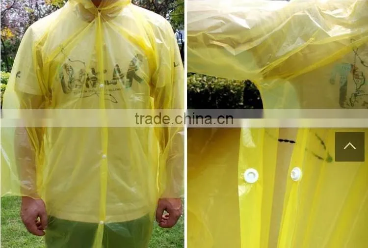Cheap Disposable Pe Raincoats With 3-4 Buttons/High Quality Disposable Pe Raincoats