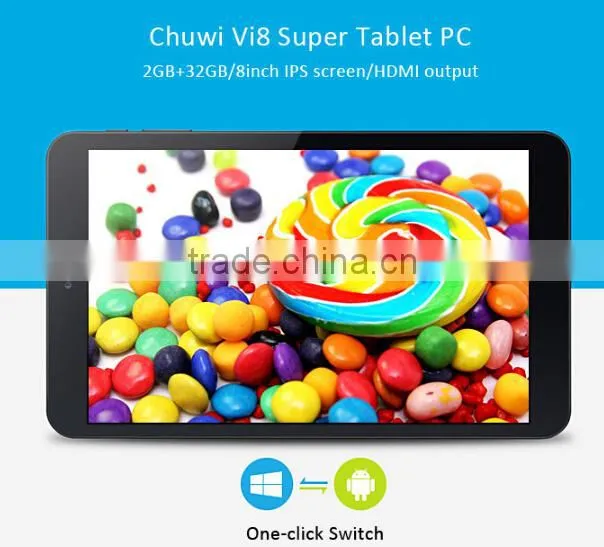 8 inch Chuwi Vi8 Dual Boot Intel Z3735F Quad Core Tablet PC 2GB 32GB Win 8.1 & Android 4.4 OTG Bluetooth 4.0