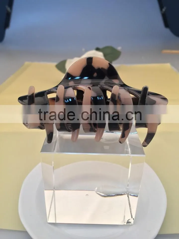 Hot sale plastic hair clip korean acrylic celluloid tortoise shell acetate hair claw clip