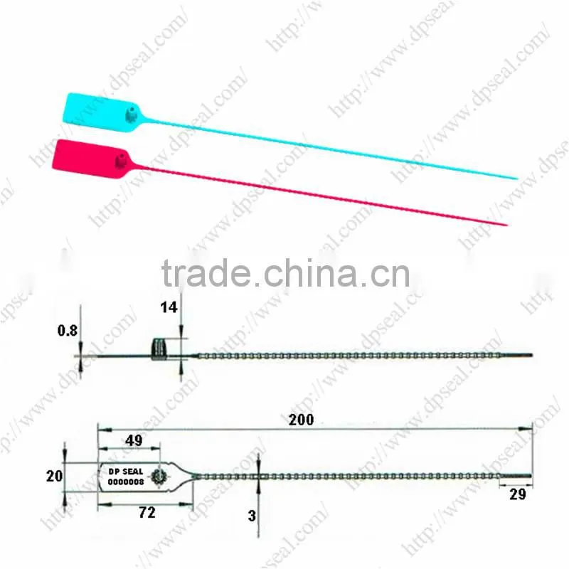 Plastic bank security seal, Printed Cable Ties DP-200CH