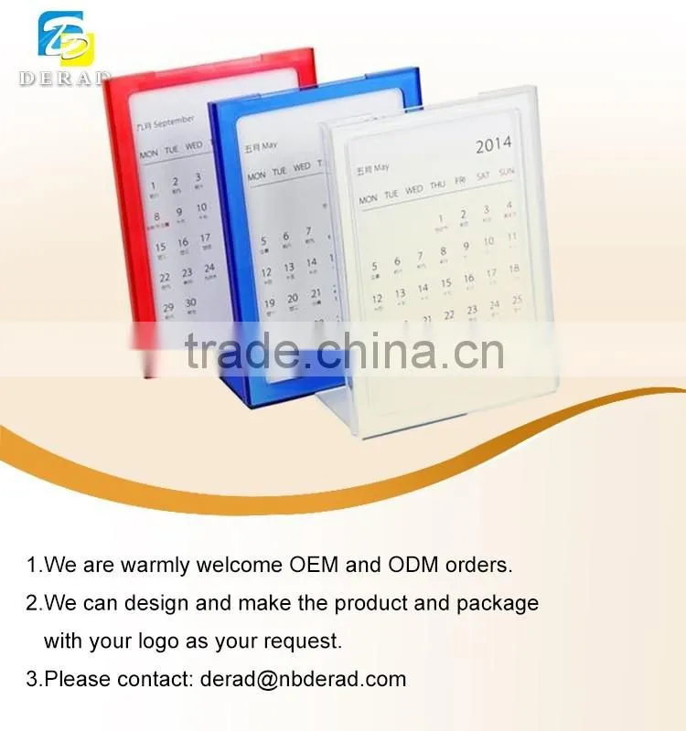 2016 Cheap Sexy Colorful Acrylic Table Calendar