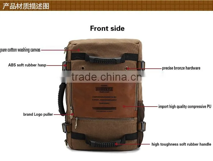 Outdoor Hiking backpack canvas vintage daypack for Travel