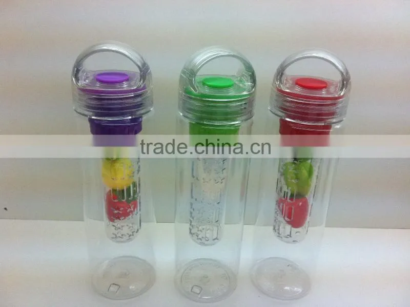 Plasctic Tritan Water Bottle, Fruit Infuser Water Bottle Bpa Free, Promotional Fruit Infusion Water Bottle