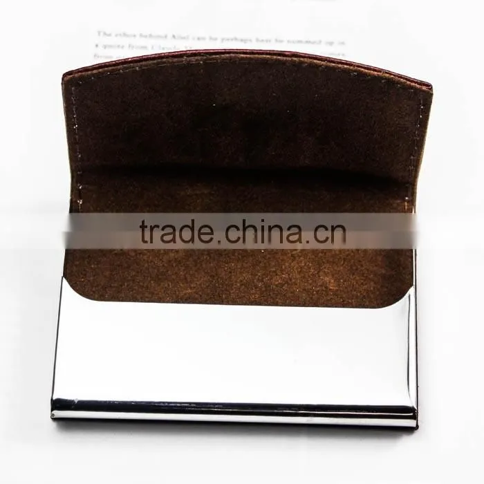 Business affairs brown PU leather credit card holder name card case for business men and promotional gift