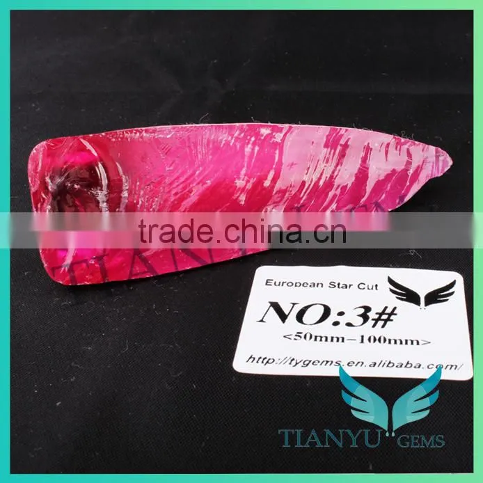 Wuzhou wholesale synthetic diamonds 3# ruby gemstone, synthetic corundum rough, rough ruby corundum