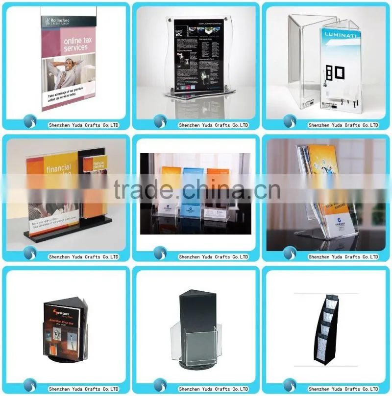 3 tiers homemade wholesale plexiglass acrylic brochure display, flyer stand for leaflet displaying