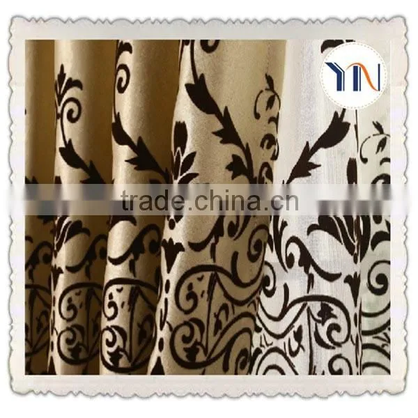 luxury antifouling jacquard flocking fabric for curtain