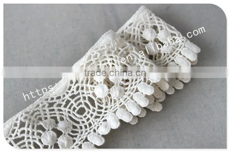 Newest design 6.5cm width cotton indian saree border lace trim wholesale