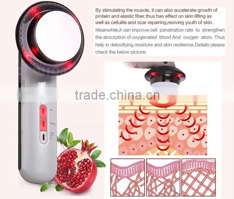 3 in 1 Ultrasonic Infrared Lights Pain Therapy Facial Body Slimming Beauty Massage Machine for Weight Loss Creams Emagrecedor