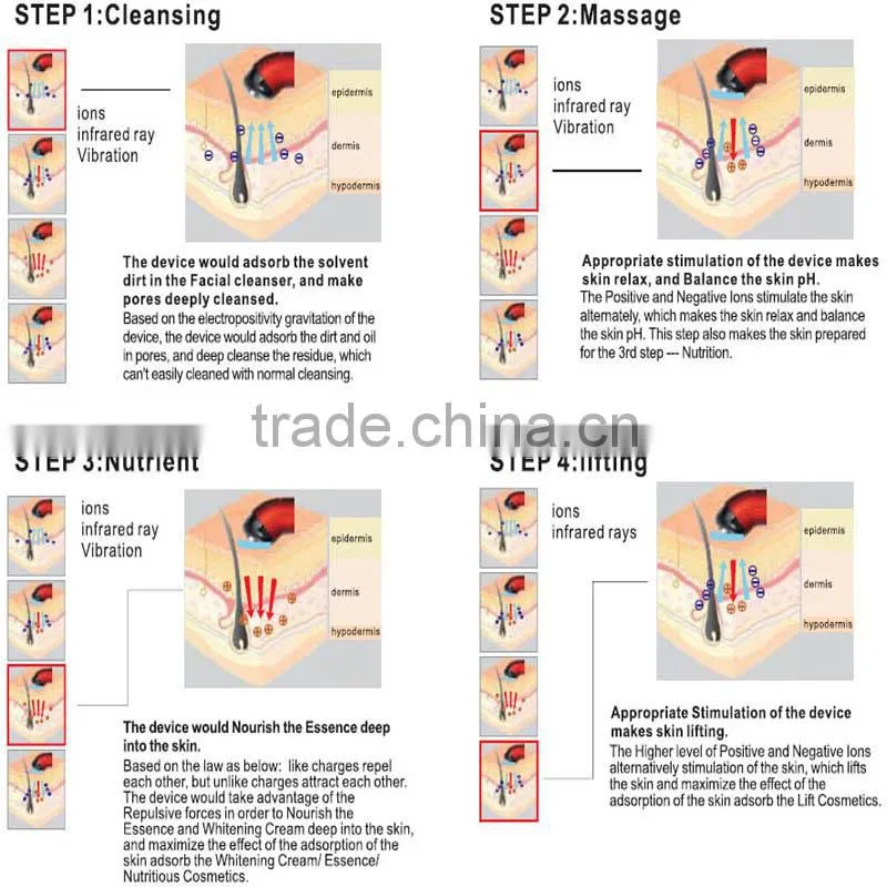 Efficient Galvanic Beauty Health Instrument Ion Facial Massager