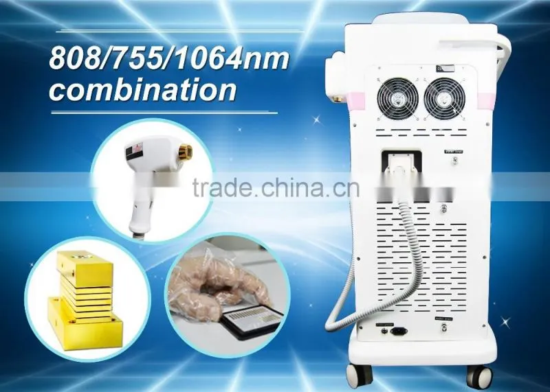 Dark skin 808/755/1064nm combination Permanent Hair Removal Laser Diode machine for Clinic