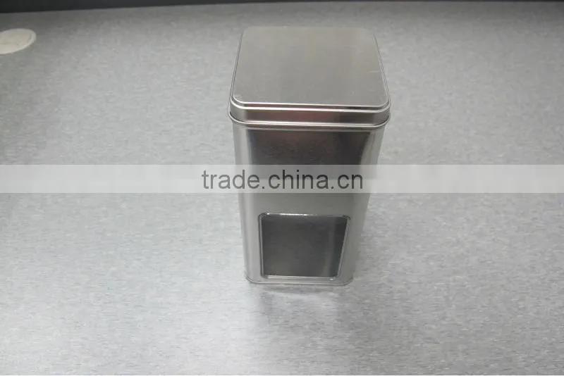 rectangle tin box with clear window