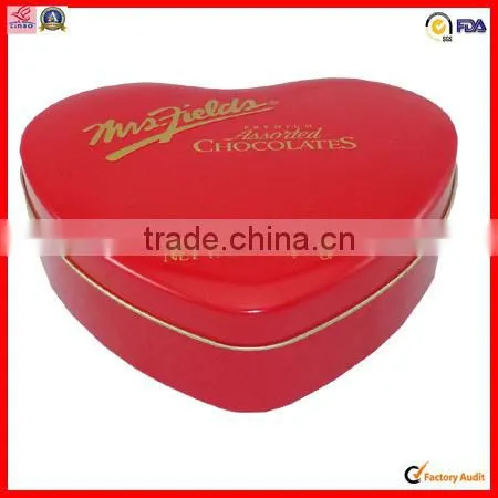 red heart shape wedding gift tin boxes