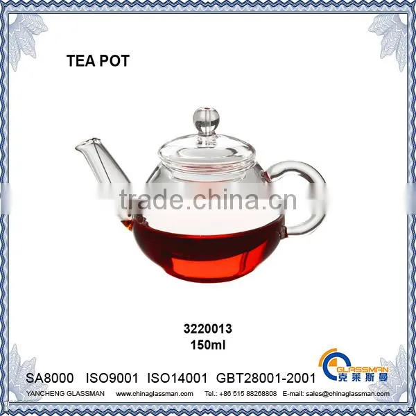 2015 New products clear borosilicate glass tea pot TP004