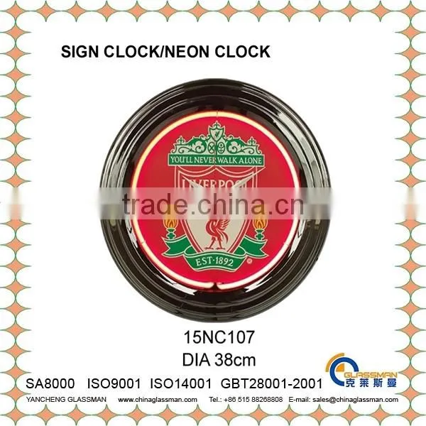 customizable colorful neon clock LED clock wall clock 15NC107