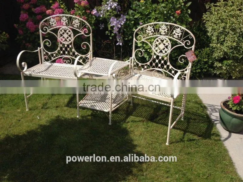 KD packing antique white patio companion seat