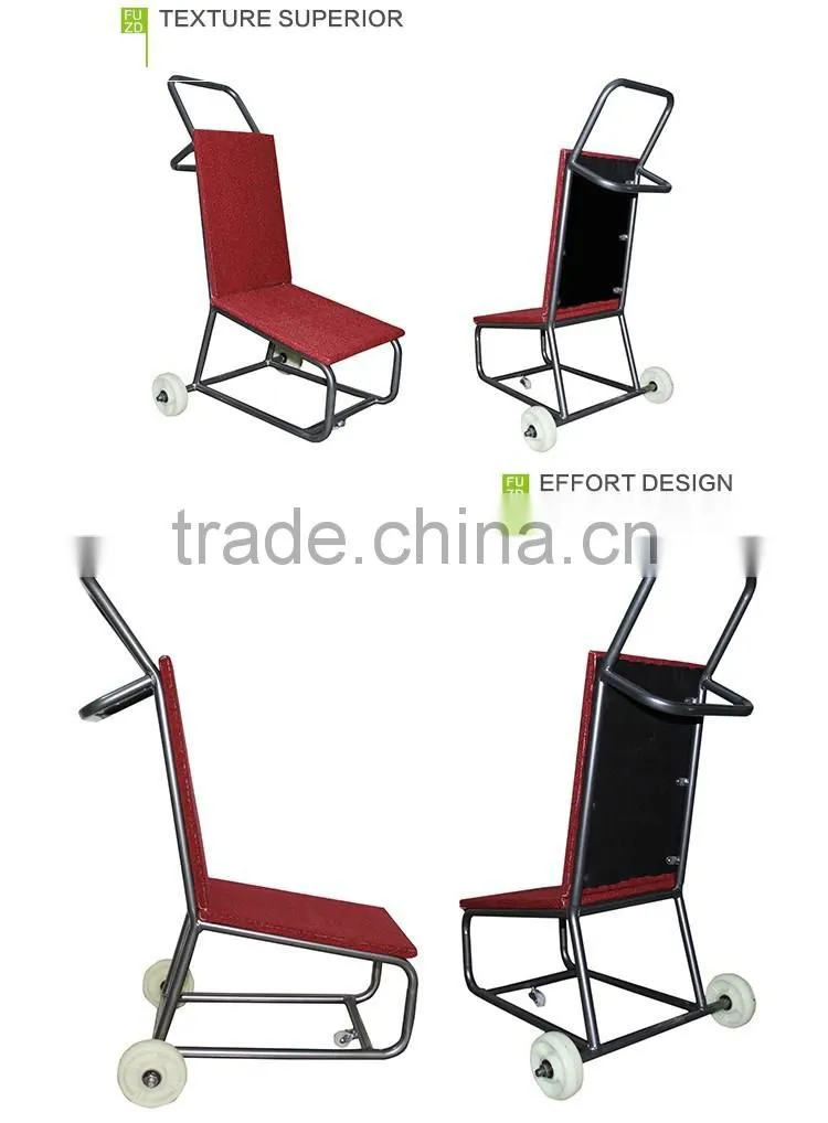 Gold metal Hotel luggage Trolley for luggage remove